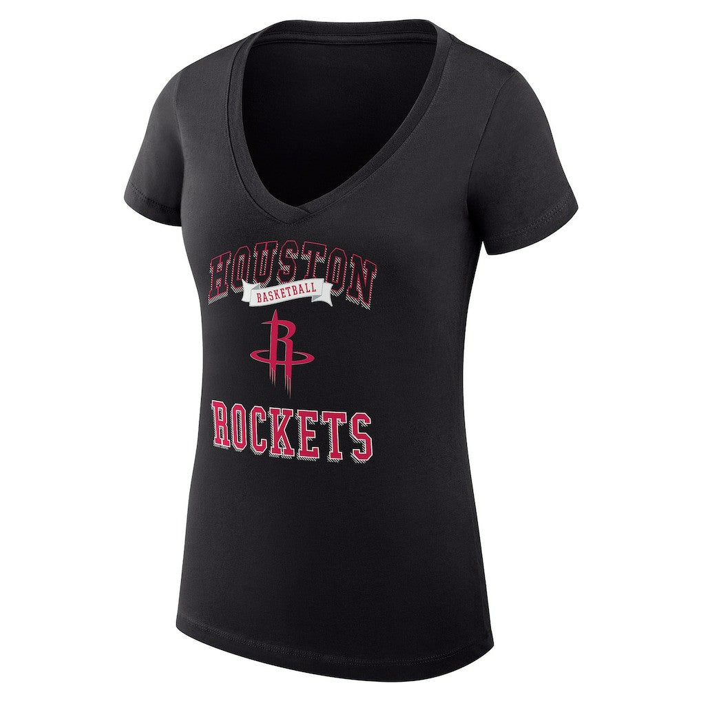 NBA Houston Rockets G-III 4Her by Carl Banks Women's Super-Slim Fit Lightweight Team Logo V-Neck T-Shirt