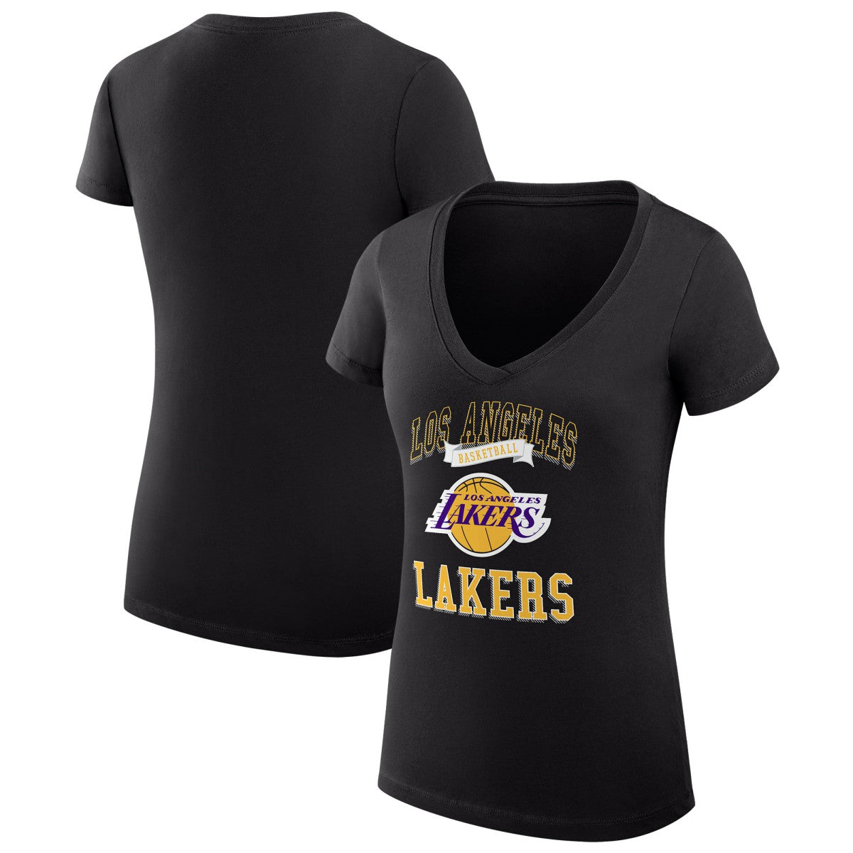 NBA Los Angeles Lakers G-III 4Her by Carl Banks Women's Super-Slim Fit Lightweight Team Logo V-Neck T-Shirt