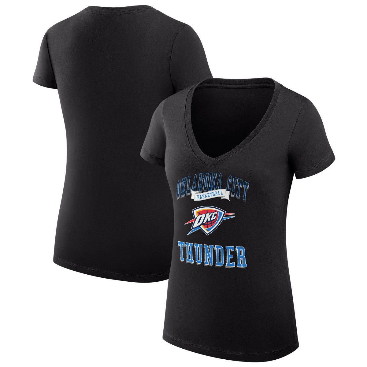 NBA Oklahoma City Thunder G-III 4Her by Carl Banks Women's Super-Slim Fit Lightweight Team Logo V-Neck T-Shirt