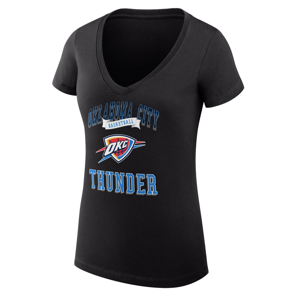 NBA Oklahoma City Thunder G-III 4Her by Carl Banks Women's Super-Slim Fit Lightweight Team Logo V-Neck T-Shirt