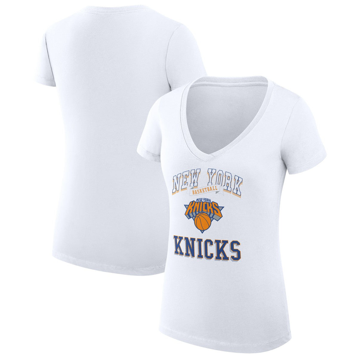 NBA New York Knicks G-III 4Her by Carl Banks Women's Super-Slim Fit Lightweight Team Logo V-Neck T-Shirt