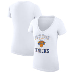 NBA New York Knicks G-III 4Her by Carl Banks Women's Super-Slim Fit Lightweight Team Logo V-Neck T-Shirt