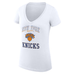 NBA New York Knicks G-III 4Her by Carl Banks Women's Super-Slim Fit Lightweight Team Logo V-Neck T-Shirt