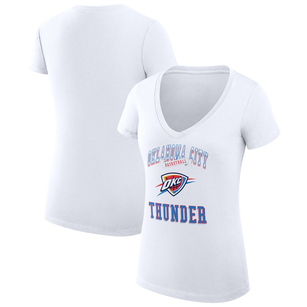 NBA Oklahoma City Thunder G-III 4Her by Carl Banks Women's Super-Slim Fit Lightweight Team Logo V-Neck T-Shirt