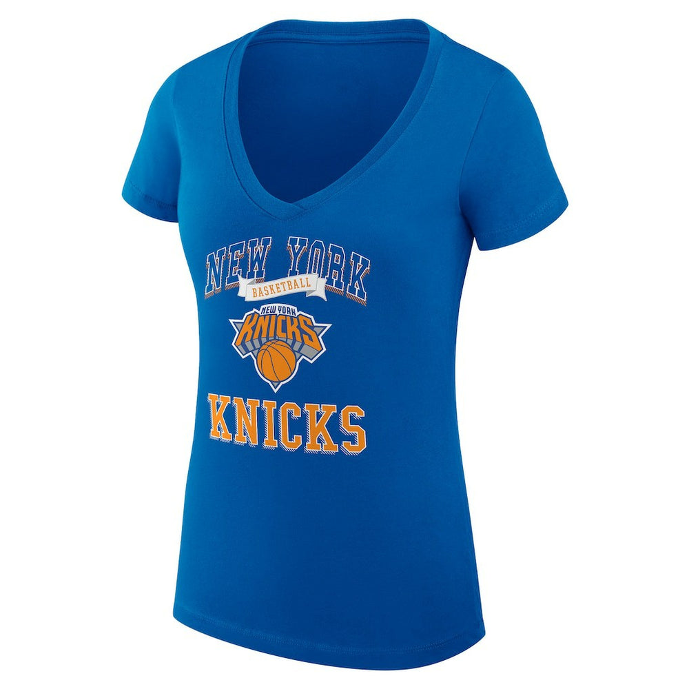 NBA New York Knicks G-III 4Her by Carl Banks Women's Super-Slim Fit Lightweight Team Logo V-Neck T-Shirt