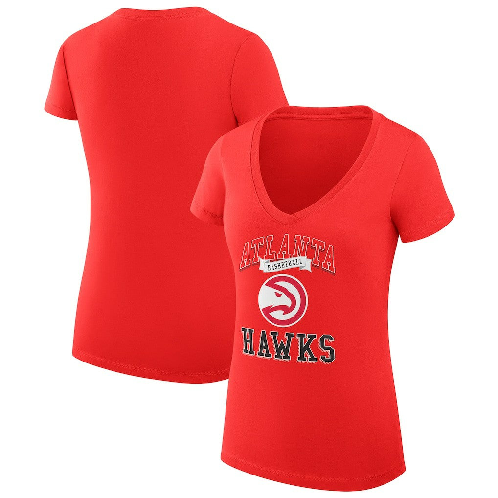 NBA Atlanta Hawks G-III 4Her by Carl Banks Women's Super-Slim Fit Lightweight Team Logo V-Neck T-Shirt