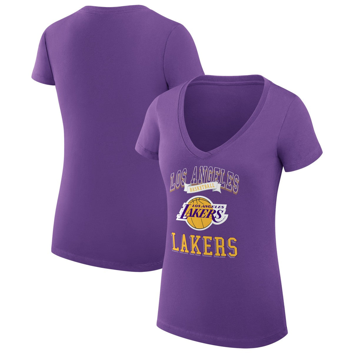 NBA Los Angeles Lakers G-III 4Her by Carl Banks Women's Super-Slim Fit Lightweight Team Logo V-Neck T-Shirt