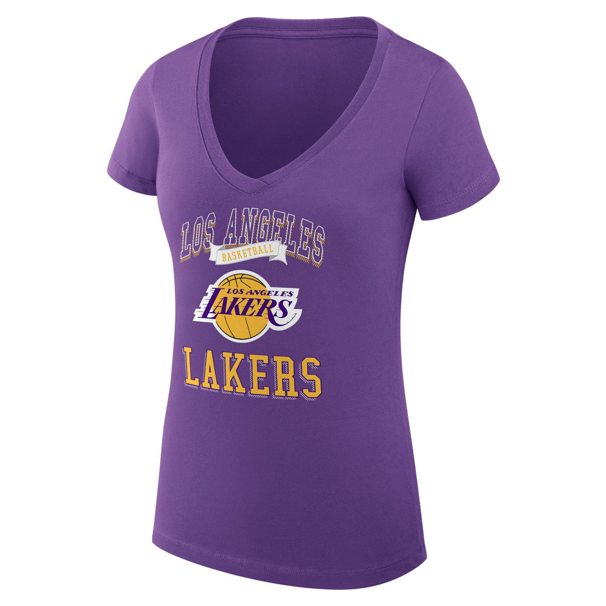 NBA Los Angeles Lakers G-III 4Her by Carl Banks Women's Super-Slim Fit Lightweight Team Logo V-Neck T-Shirt