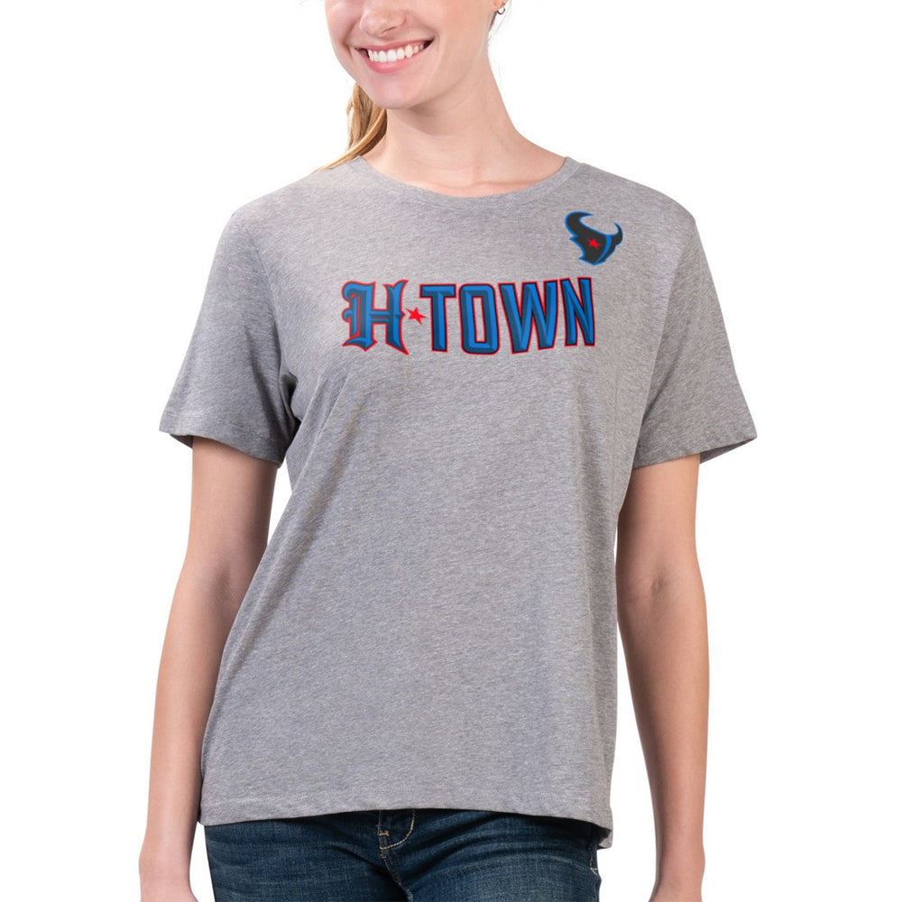 G-III 4Her by Carl Banks Women's Super-Slim Fit Lightweight H-Town T-Shirt - Houston Texans