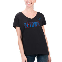 G-III 4Her by Carl Banks Women's Super-Slim Fit Lightweight H-Town V-Neck T-Shirt - Houston Texans