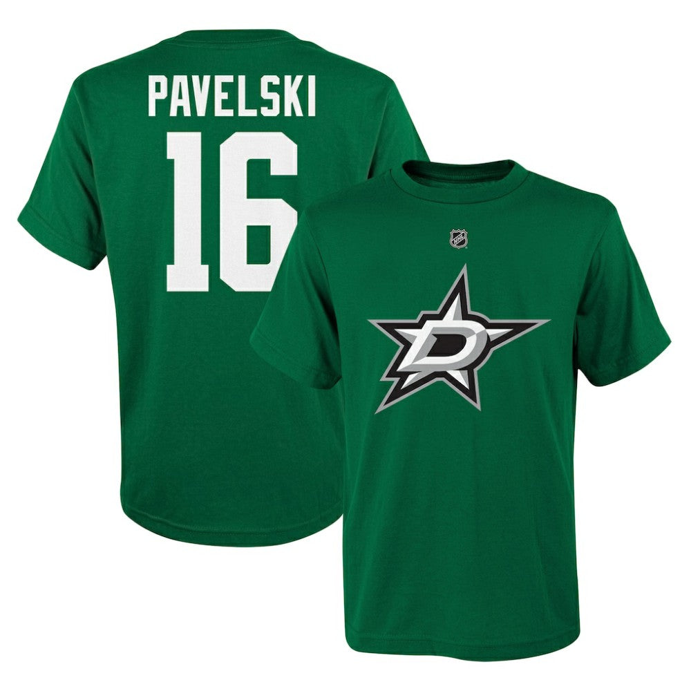 NHL Kelly Green Joe Pavelski Dallas Stars Youth Player Name & Number T-Shirt