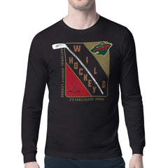 NHL Black Minnesota Wild Starter Shield Long Sleeve Graphic T-Shirt