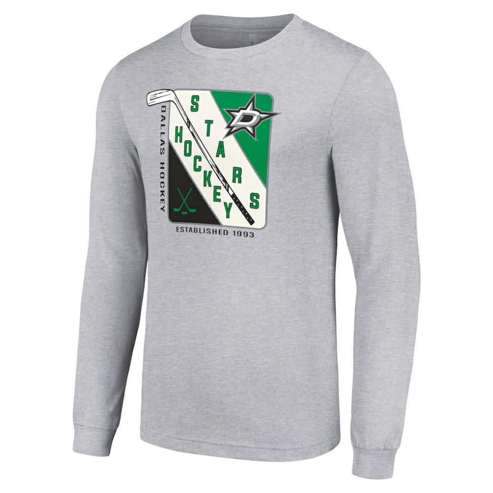NHL Heather Gray Dallas Stars Starter Shield Long Sleeve Graphic T-Shirt