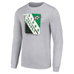 NHL Heather Gray Dallas Stars Starter Shield Long Sleeve Graphic T-Shirt