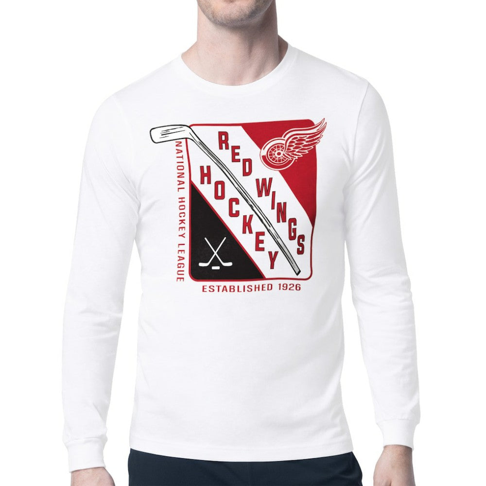 NHL White Detroit Red Wings Starter Shield Long Sleeve Graphic T-Shirt