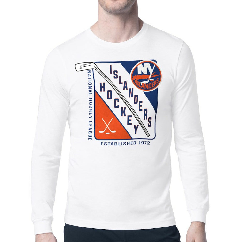 NHL White New York Islanders Starter Shield Long Sleeve Graphic T-Shirt