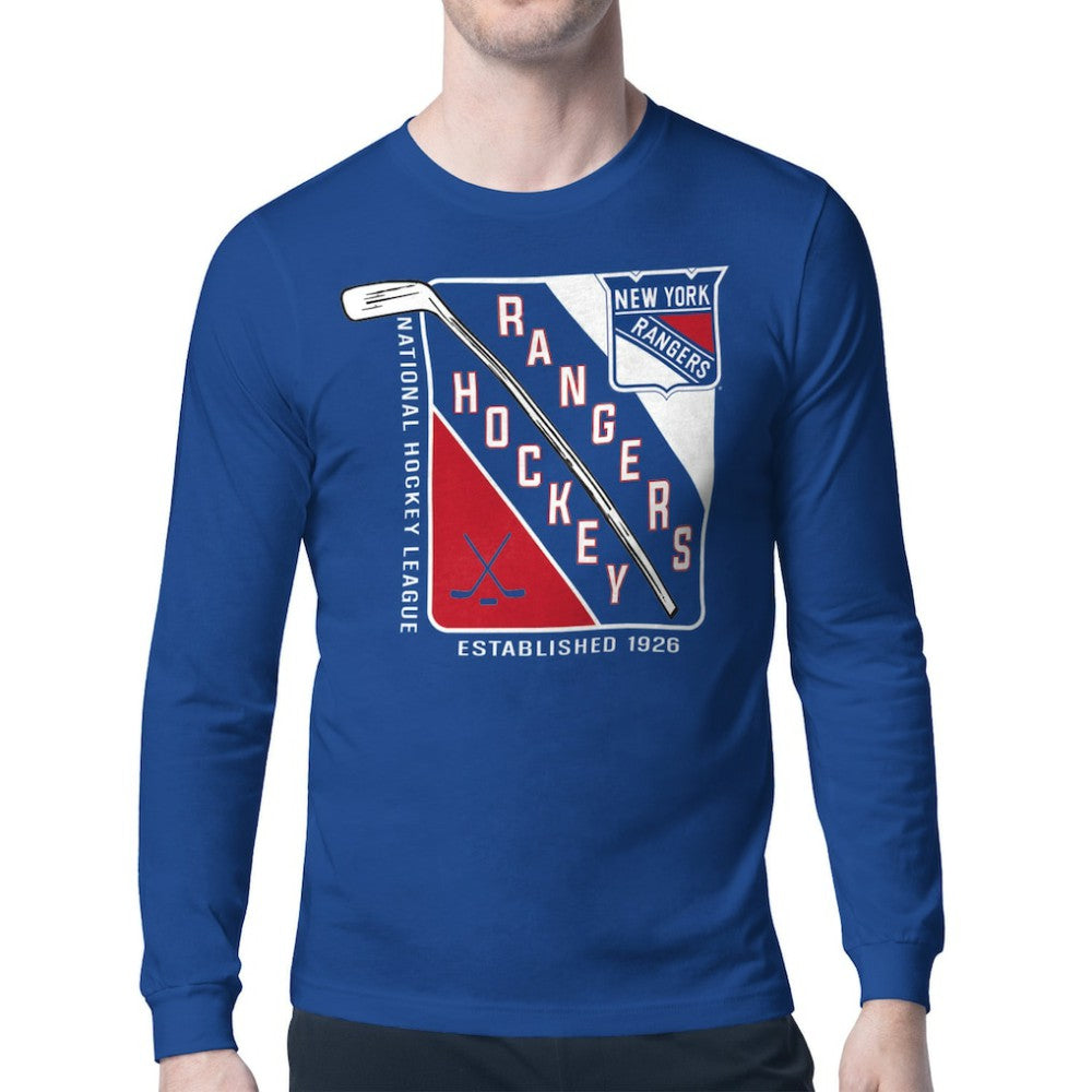 NHL Blue New York Rangers Starter Shield Long Sleeve Graphic T-Shirt