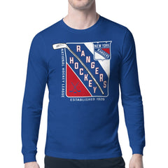 NHL Blue New York Rangers Starter Shield Long Sleeve Graphic T-Shirt