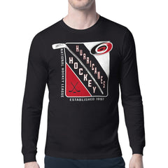 NHL Black Carolina Hurricanes Starter Shield Long Sleeve Graphic T-Shirt