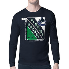 NHL Navy Vancouver Canucks Starter Shield Long Sleeve Graphic T-Shirt