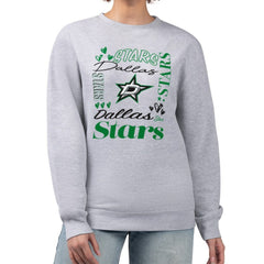 NHL Heather Gray Dallas Stars G-III 4Her by Carl Banks Women's Collage Graphic Fleece Long Sleeve Pullover Sweatshirt