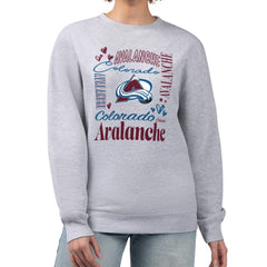 NHL Heather Gray Colorado Avalanche G-III 4Her by Carl Banks Women's Collage Graphic Fleece Long Sleeve Pullover Sweatshirt