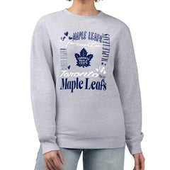 NHL Heather Gray Toronto Maple Leafs G-III 4Her by Carl Banks Women's Collage Graphic Fleece Long Sleeve Pullover Sweatshirt