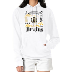 NHL White Boston Bruins G-III 4Her by Carl Banks Women's Collage Team Graphic Tri-Blend Fleece Pullover Hoodie