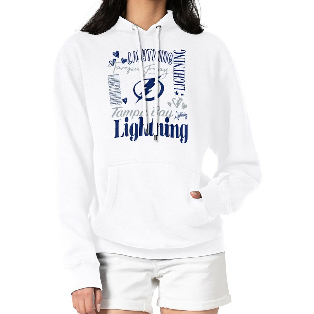NHL White Tampa Bay Lightning G-III 4Her by Carl Banks Women's Collage Team Graphic Tri-Blend Fleece Pullover Hoodie