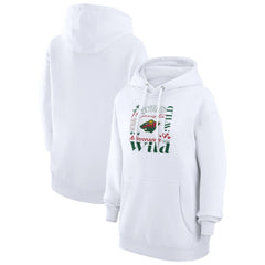 NHL White Minnesota Wild G-III 4Her by Carl Banks Women's Collage Team Graphic Tri-Blend Fleece Pullover Hoodie