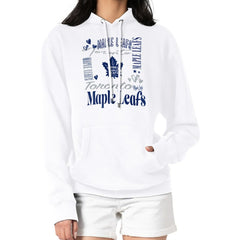 NHL White Toronto Maple Leafs G-III 4Her by Carl Banks Women's Collage Team Graphic Tri-Blend Fleece Pullover Hoodie