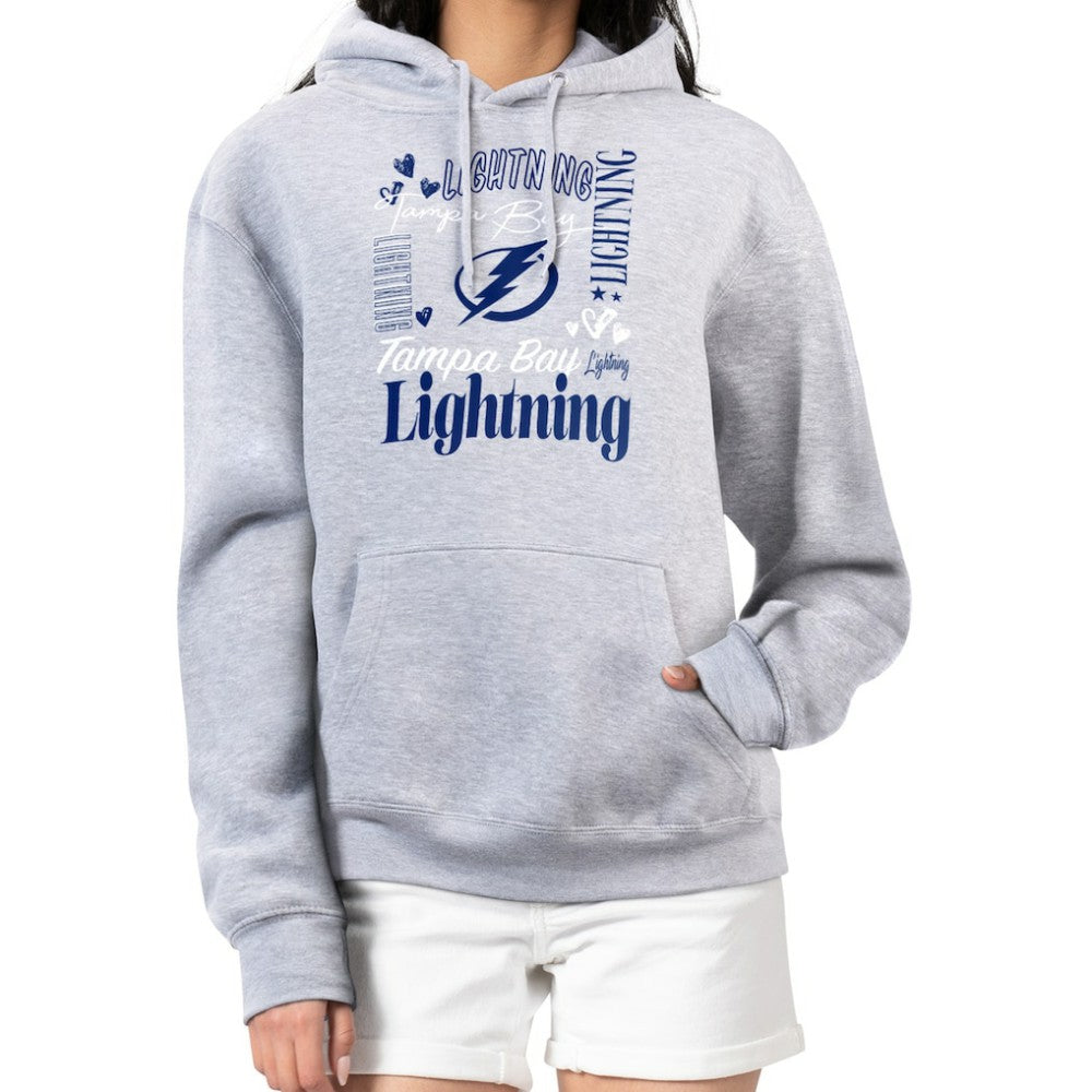 NHL Heather Gray Tampa Bay Lightning G-III 4Her by Carl Banks Women's Collage Team Graphic Tri-Blend Fleece Pullover Hoodie