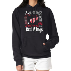 NHL Black Detroit Red Wings G-III 4Her by Carl Banks Women's Collage Team Graphic Tri-Blend Fleece Pullover Hoodie