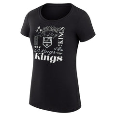 NHL Black Los Angeles Kings G-III 4Her by Carl Banks Women's Super-Slim Fit Lightweight Collage Team Graphic T-Shirt