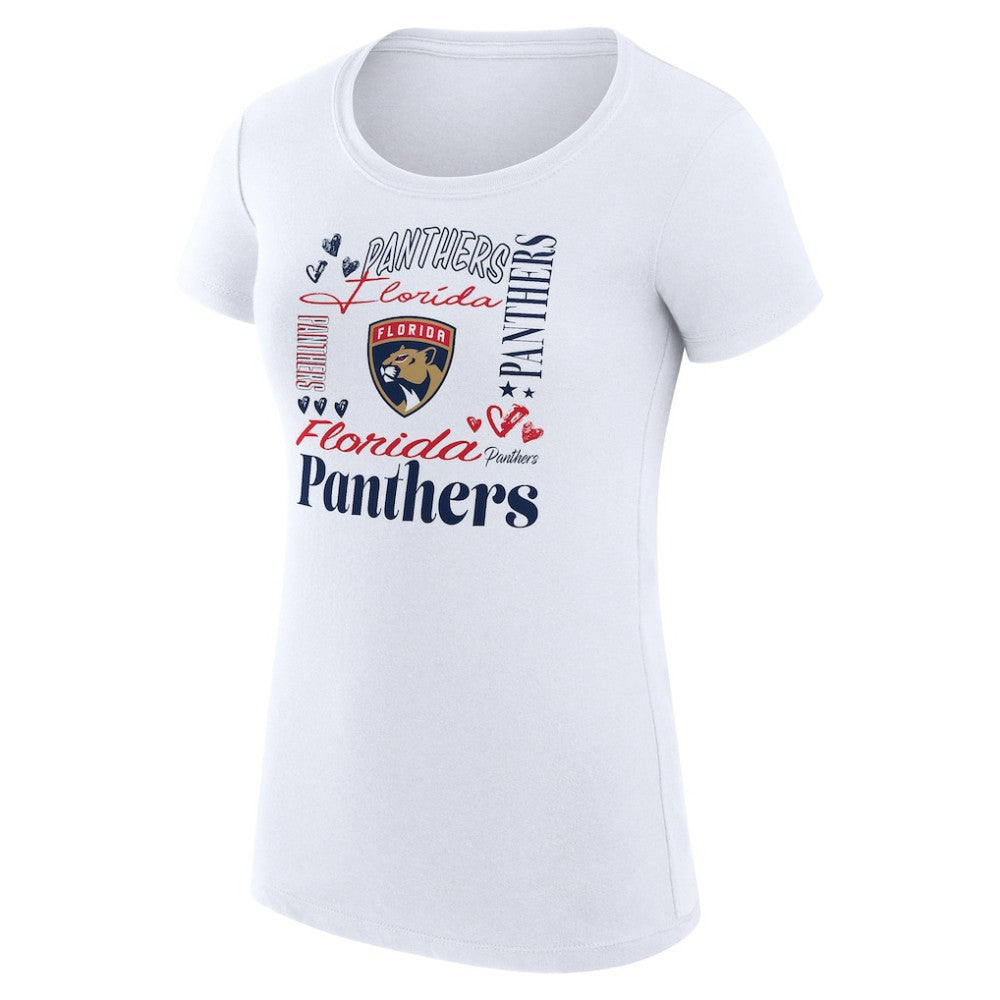NHL White Florida Panthers G-III 4Her by Carl Banks Women's Super-Slim Fit Lightweight Collage Team Graphic T-Shirt