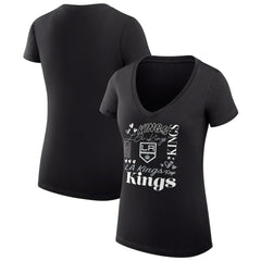 NHL Black Los Angeles Kings G-III 4Her by Carl Banks Women's Super-Slim Fit Lightweight Collage Team Graphic T-Shirt