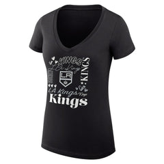 NHL Black Los Angeles Kings G-III 4Her by Carl Banks Women's Super-Slim Fit Lightweight Collage Team Graphic T-Shirt