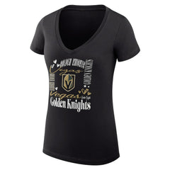 NHL Black Vegas Golden Knights G-III 4Her by Carl Banks Women's Super-Slim Fit Lightweight Collage Team Graphic T-Shirt