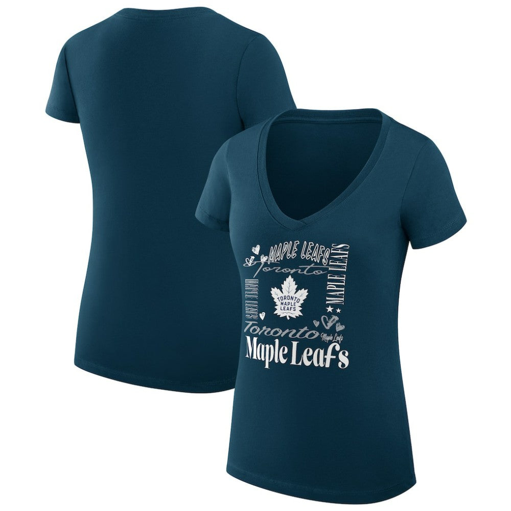 NHL Blue Toronto Maple Leafs G-III 4Her by Carl Banks Women's Super-Slim Fit Lightweight Collage Team Graphic T-Shirt