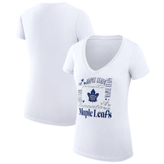 NHL White Toronto Maple Leafs G-III 4Her by Carl Banks Women's Super-Slim Fit Lightweight Collage Team Graphic T-Shirt