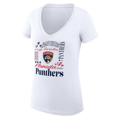 NHL White Florida Panthers G-III 4Her by Carl Banks Women's Super-Slim Fit Lightweight Collage Team Graphic T-Shirt