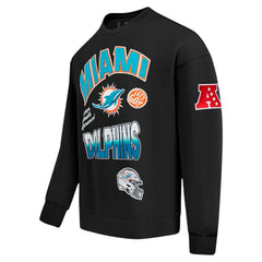 Pro Standard Turn It Up Drop Shoulder Pullover Sweatshirt - Miami Dolphins
