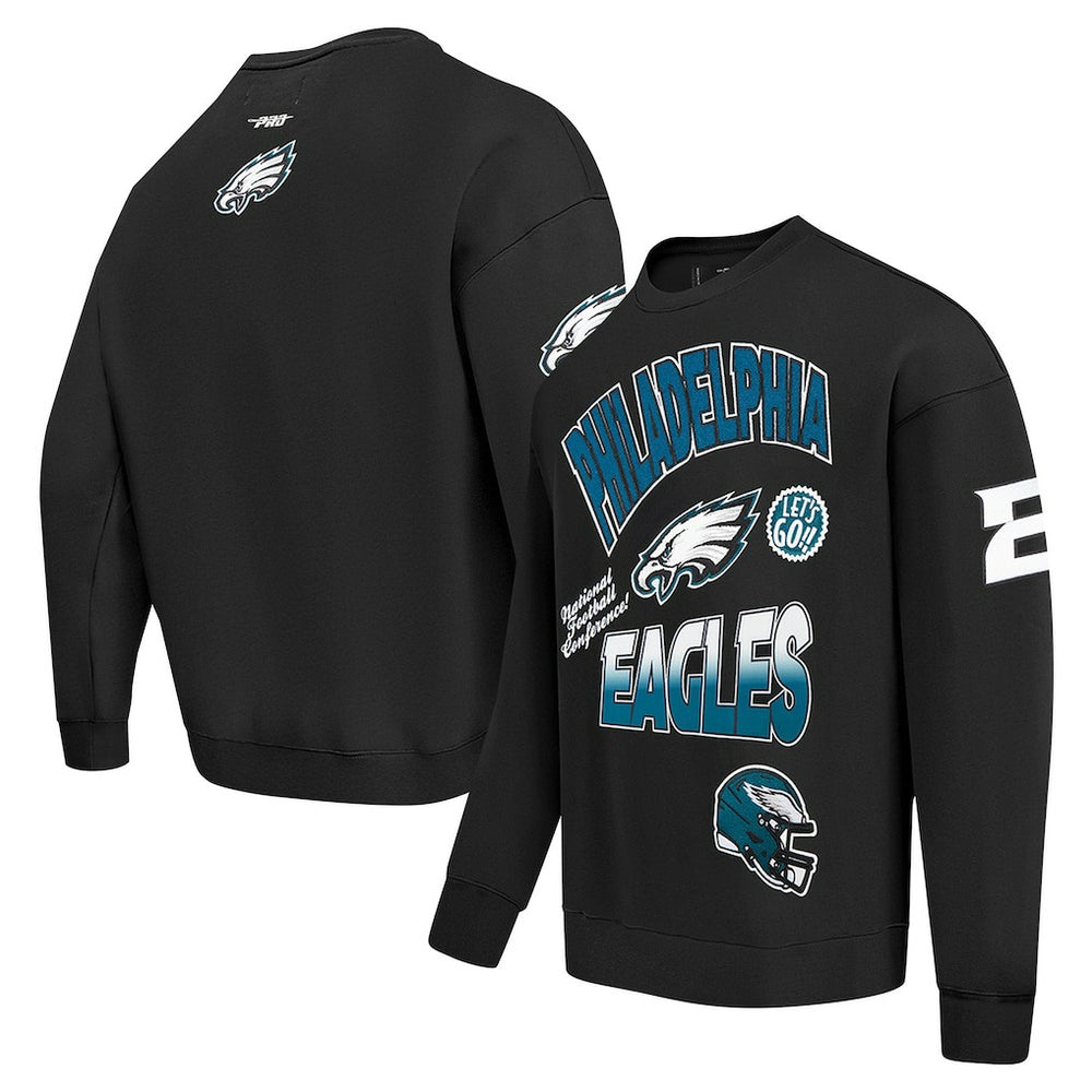 Pro Standard Turn It Up Drop Shoulder Pullover Sweatshirt - Philadelphia Eagles