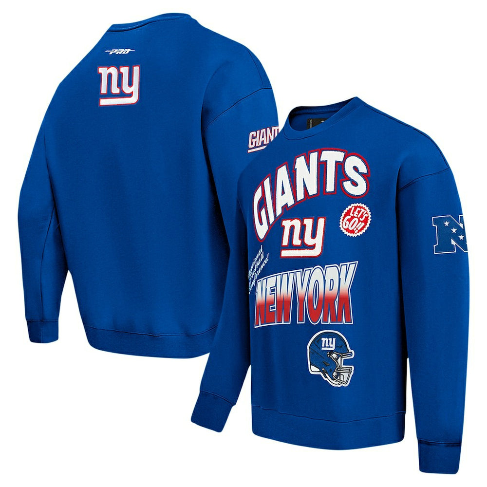 Pro Standard Turn It Up Drop Shoulder Pullover Sweatshirt - New York Giants