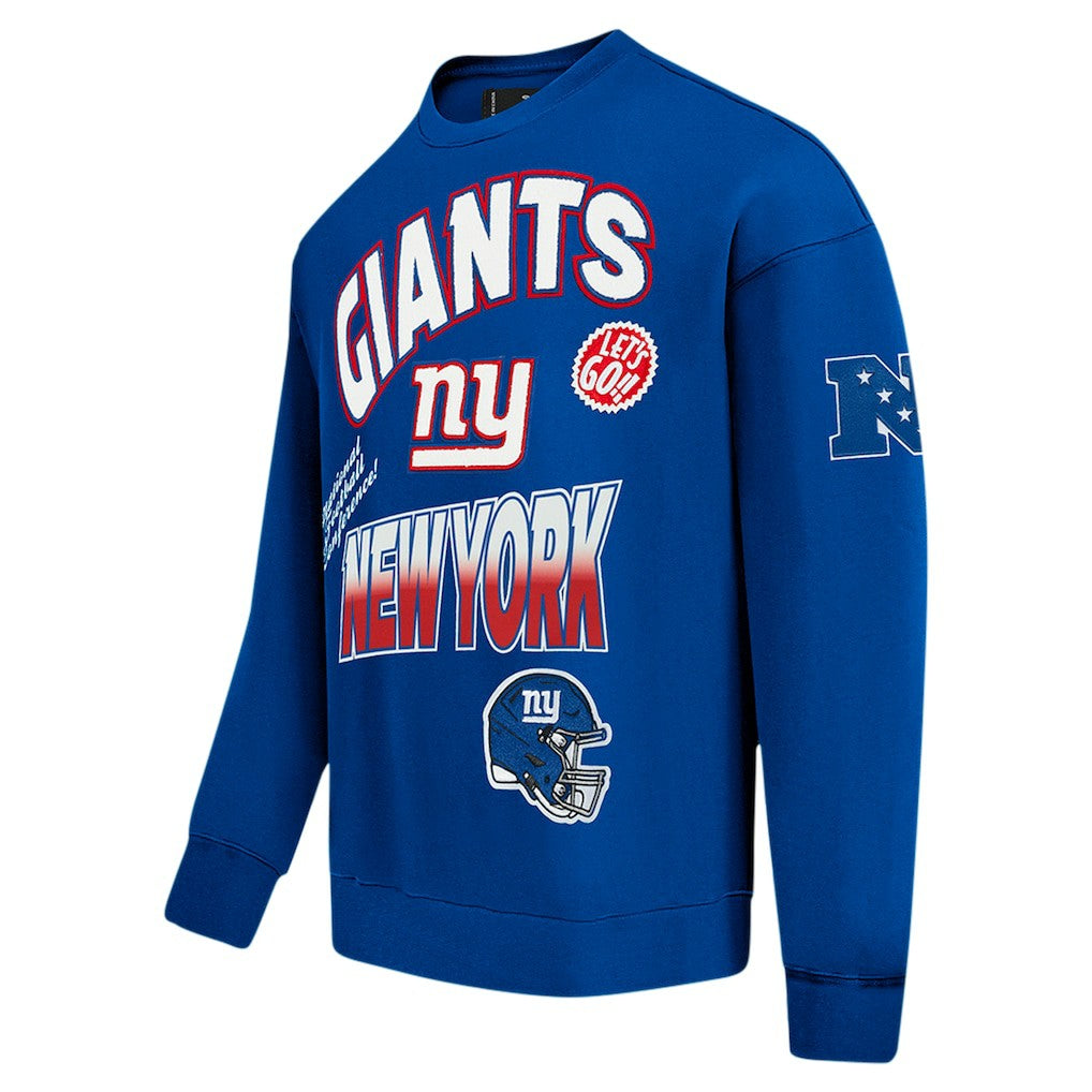 Pro Standard Turn It Up Drop Shoulder Pullover Sweatshirt - New York Giants