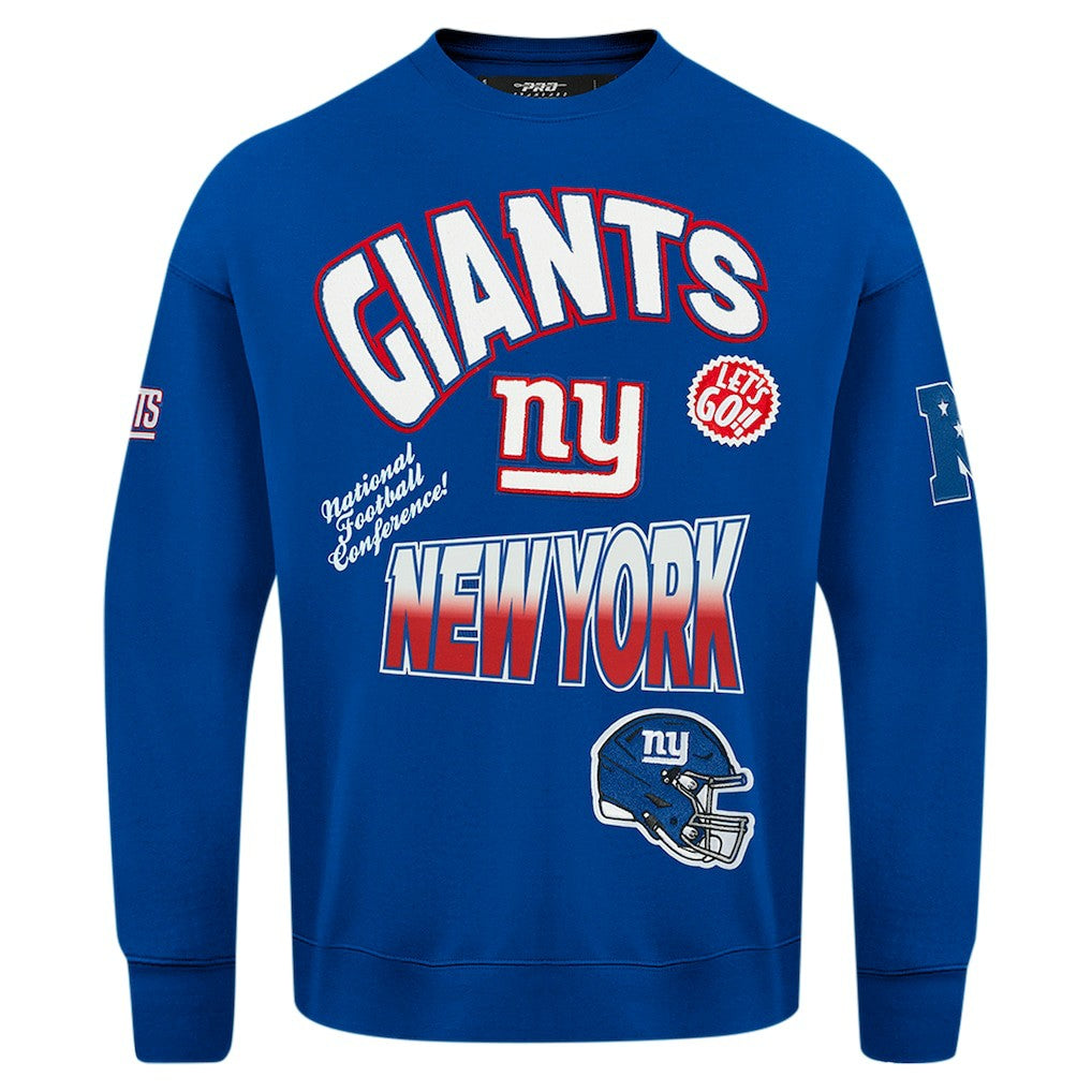 Pro Standard Turn It Up Drop Shoulder Pullover Sweatshirt - New York Giants