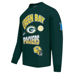 Pro Standard Turn It Up Drop Shoulder Pullover Sweatshirt - Green Bay Packers