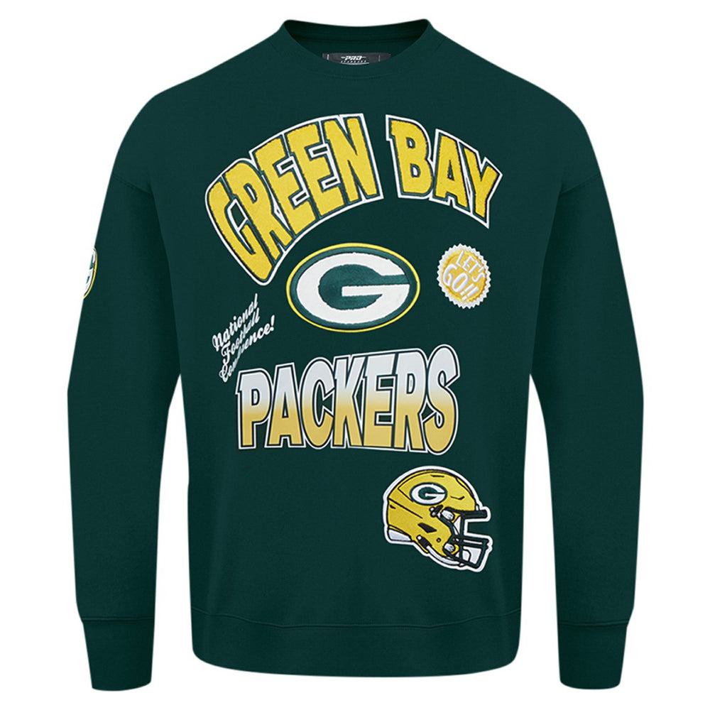 Pro Standard Turn It Up Drop Shoulder Pullover Sweatshirt - Green Bay Packers
