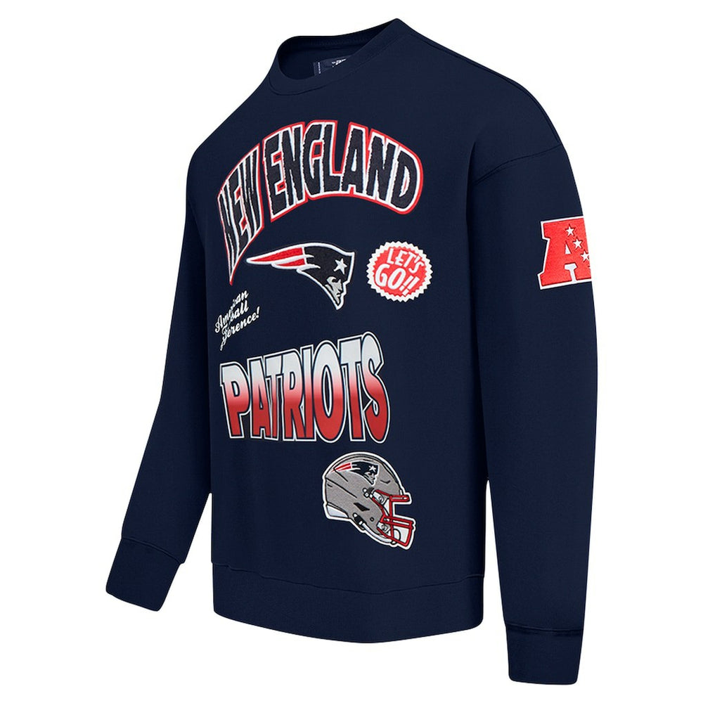 Pro Standard Turn It Up Drop Shoulder Pullover Sweatshirt - New England Patriots