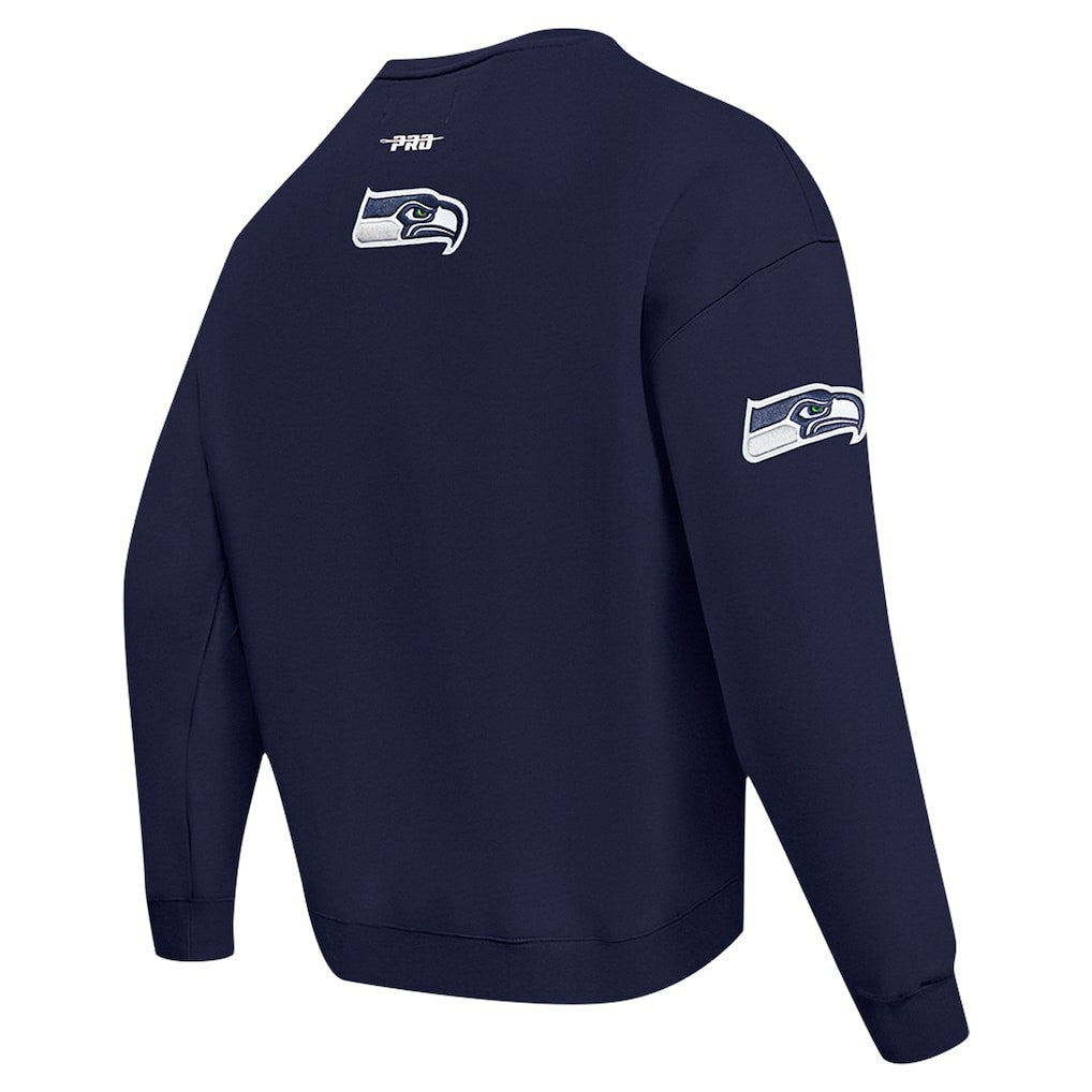 Pro Standard Turn It Up Drop Shoulder Pullover Sweatshirt - Seattle Seahawks